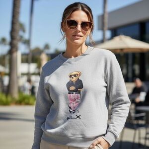 Ralph Lauren Cream and Gray Polo Sweatshirt